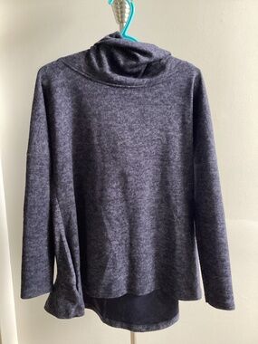 Navy heathered cowled/hooded tunic sweater